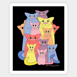 Twelve Cats For Happiness Sticker